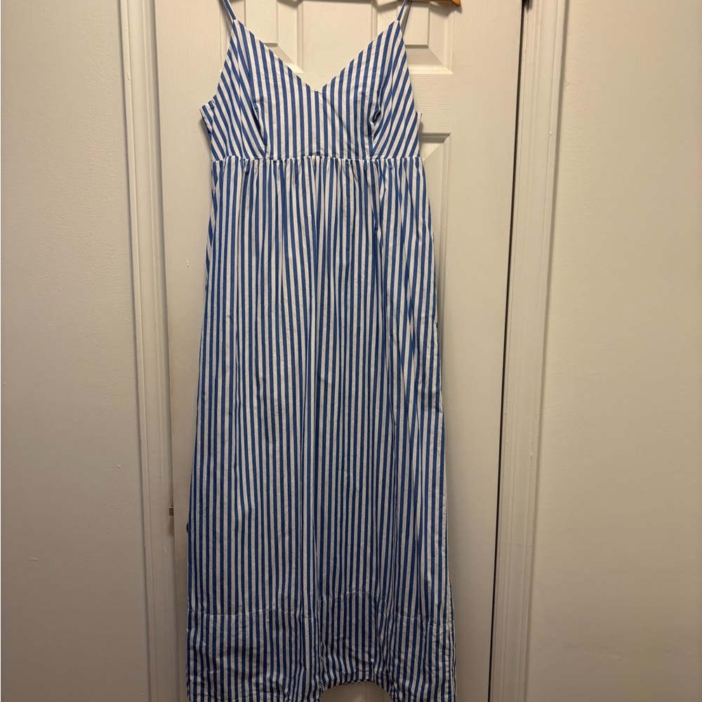 Quince Blue and White Striped Dress